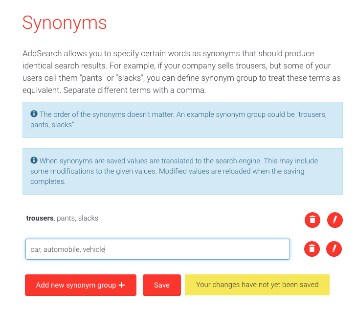 Synonyms are words with similar meanings. Synonym= Same Example