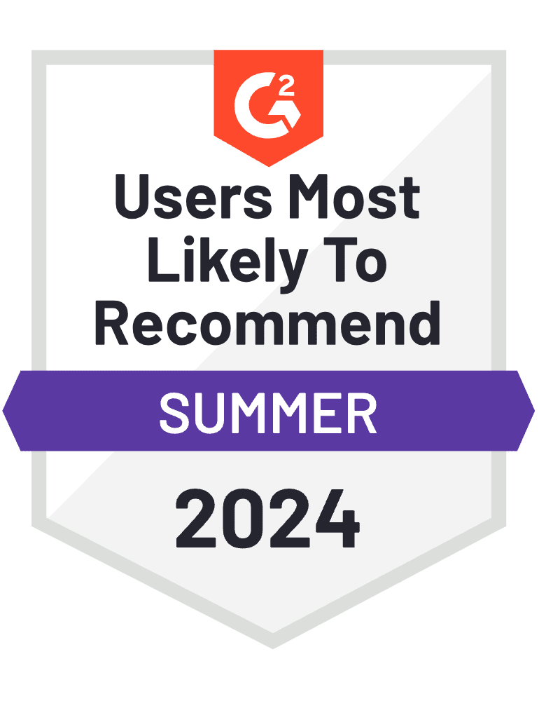 G2 Most Likely To Recommend Summer 2024